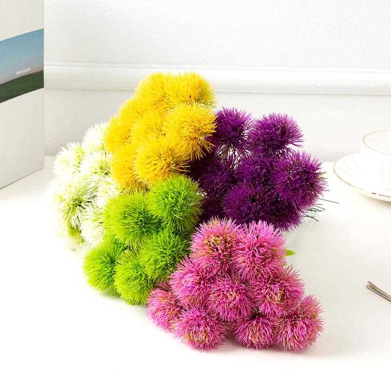 直销新款蒲公英仿真花单支假花插花配材客厅餐桌摆设装饰小葱球仿