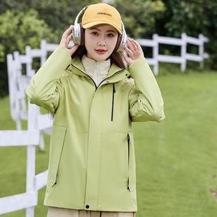 戶外沖鋒衣男女2024新款 直銷新款 秋冬三合一可拆卸防風加絨厚外套