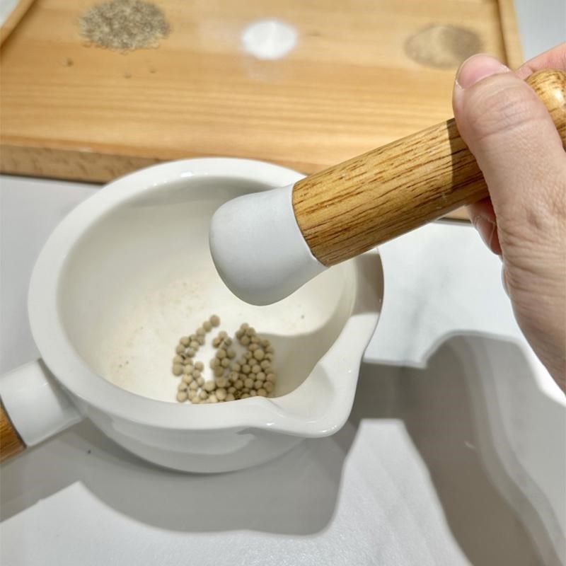 热销日式陶瓷厨房家用研磨器蒜泥米糊肉泥捣碎研磨棒药片磨粉手动