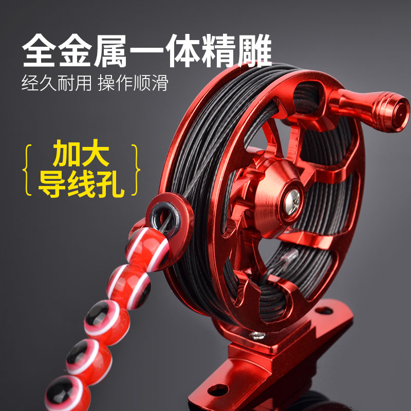 热销路亚活鱼扣锁鱼器便携轮式拴鱼绳不锈钢丝串挂绑套鱼锁绳专用