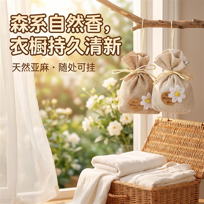 热销衣柜香包持久香气驱蚊驱虫车载车内持久留香除味挂件卧室除臭
