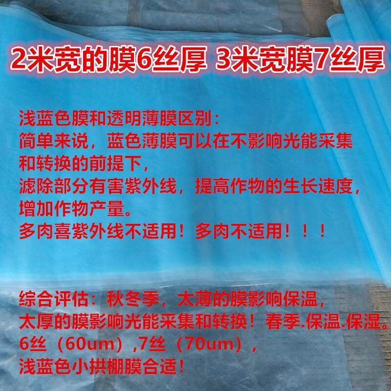 热销保温棚膜蓝色透明抗老化长寿高透无滴膜保湿避雨棚小拱棚支架
