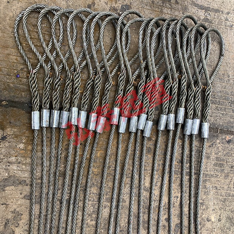 热销手工插编头加机器压制钢丝绳吊索具起重工具拖车绳吊车钢丝绳