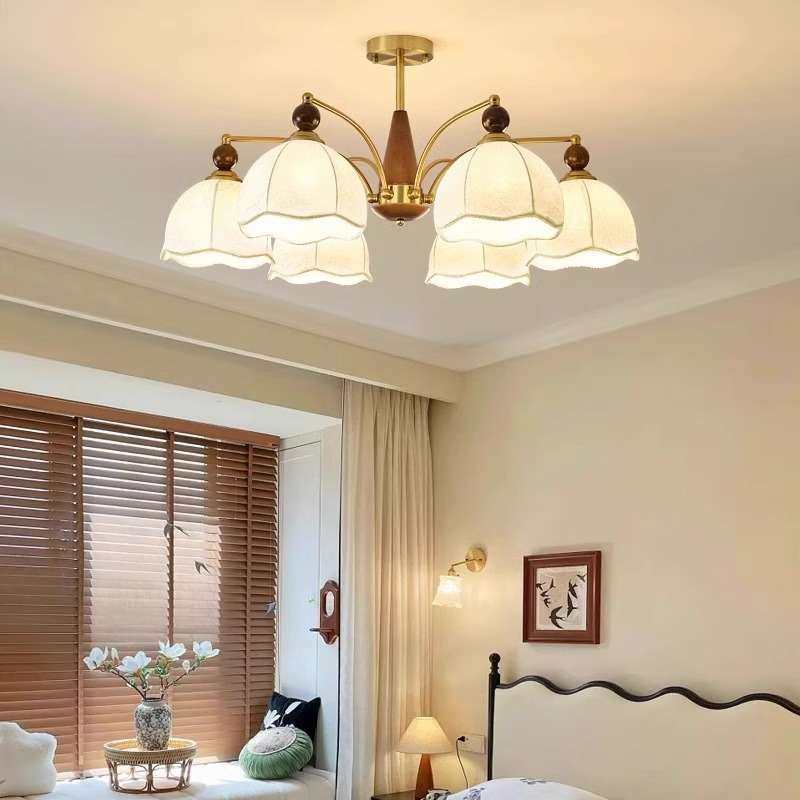 法式复古客厅吸顶灯美式实木南洋风布艺印花中古侘寂风主卧室吊灯,家装灯饰光源,卧室/书房吊灯,淘宝优惠券,粉丝福利购,淘宝优惠卷