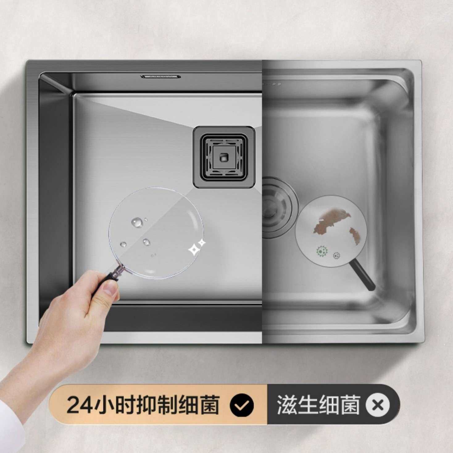 现代简约厨房水槽装SUS304不锈钢水槽水池洗菜盆洗碗池防锈不沾油