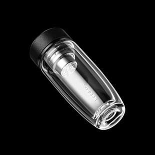 雷德夫双层玻璃杯男士 保温水杯商务杯子办公室 水杯透明车载茶杯