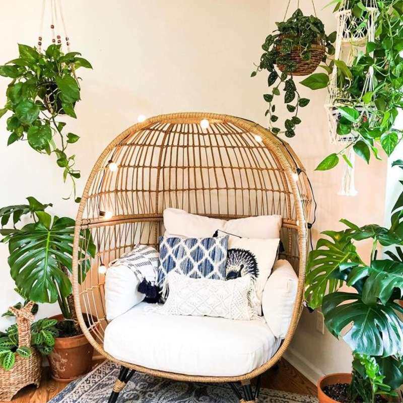 阳台鸟巢沙发小桌椅民宿景区装饰藤编藤椅单双人藤床吊篮悬挂式