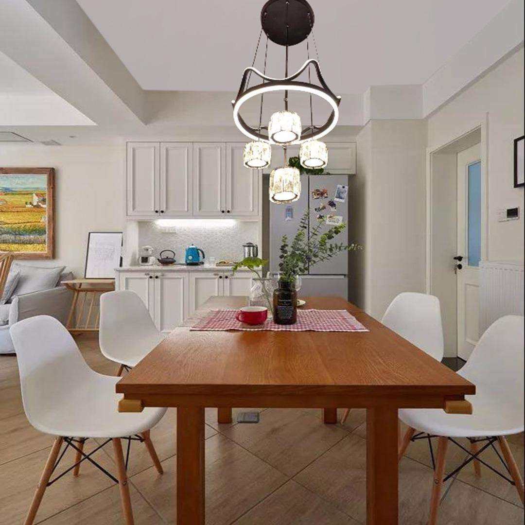 餐厅吊灯饭厅灯圆形现代简约家用 大气水晶餐桌餐吊灯led吧台个性