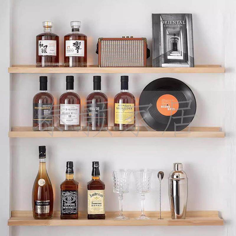 样板房展厅日式酒柜威士忌装饰酒层架摆件酒吧民宿假酒清酒瓶道具