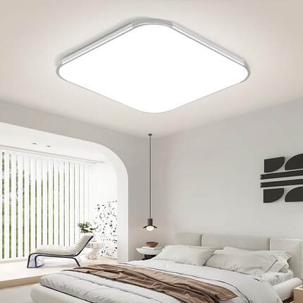 卧室节能照明led超亮吸顶灯方简约现代书房家用室内超薄天花板灯