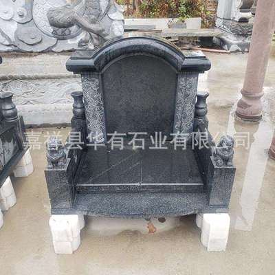 墓碑石材 厂家山西黑 蒙古黑石雕墓群 农村公墓石碑刻字