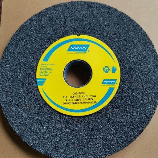 诺顿黑碳化硅大气孔砂轮磨铝铜胶棍37C46K205*19.1*31.75