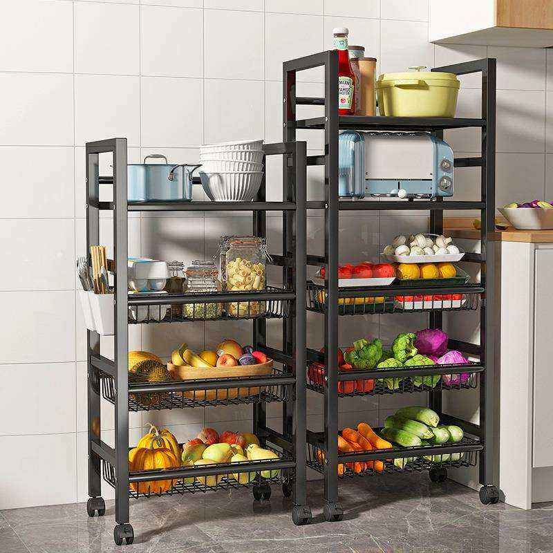 移动厨房菜篮子置物架家用落地多层果蔬收纳多功能烤箱微波炉锅架,厨房/烹饪用具,抹布架/厨房清洁收纳架,淘宝优惠券,粉丝福利购,淘宝优惠卷