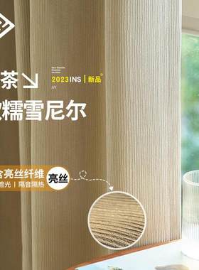 奢绒加厚雪尼尔竖条纹提花窗帘布别墅客厅卧室儿童房遮光窗帘成品