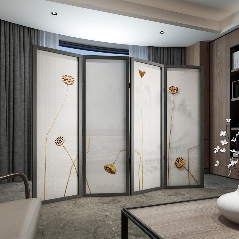 屏风隔断简约现代新中式莲蓬客厅可移动入户折叠遮挡茶室装饰折屏