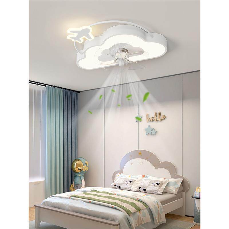 风扇灯奶油风创意云朵灯全光谱护眼房间卧室吸顶灯现代简约吊扇灯,家装灯饰光源,风扇灯,淘宝优惠券,粉丝福利购,淘宝优惠卷
