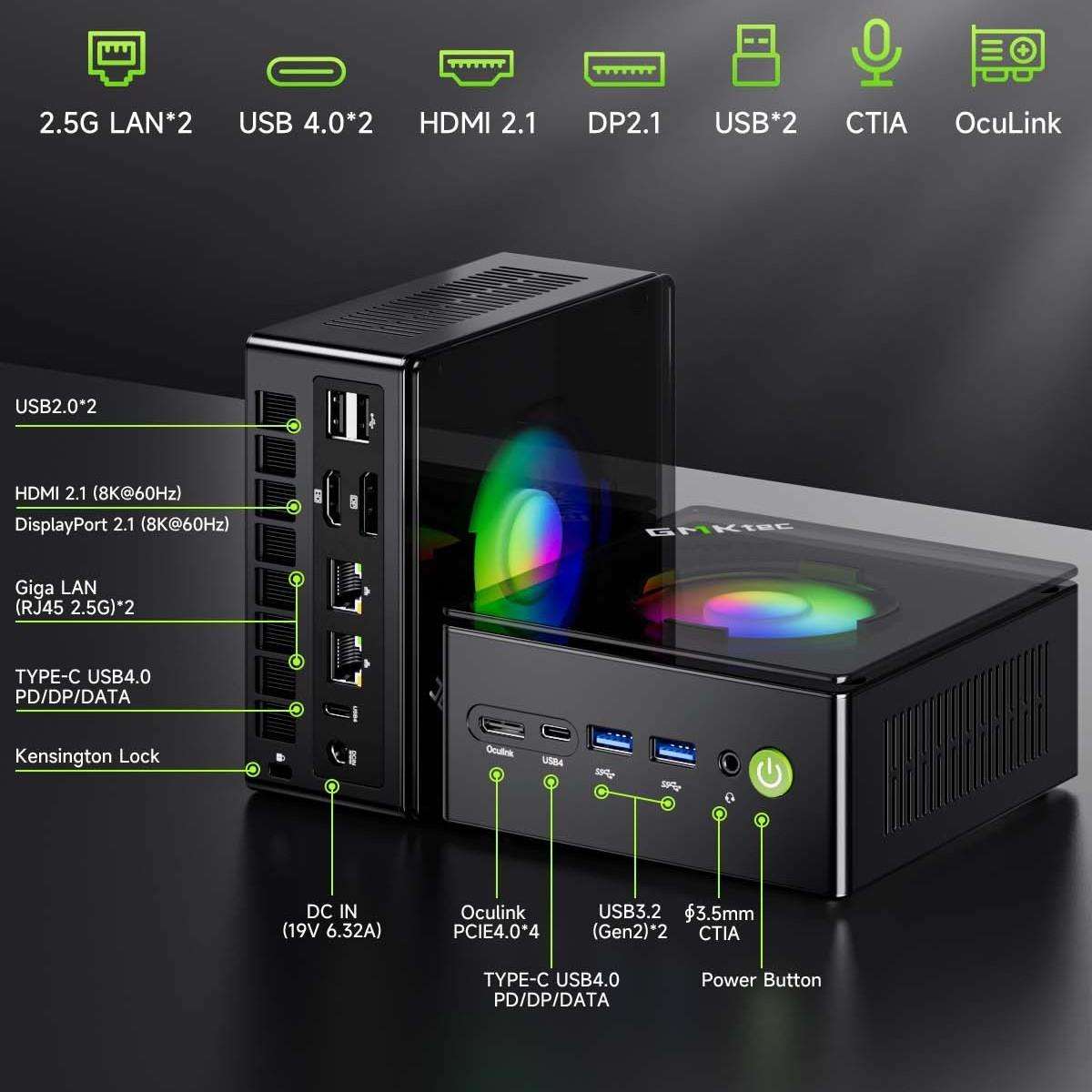 极摩客K11AMDR9-8945HS迷你电脑主机780M集显游戏主机双DDR5