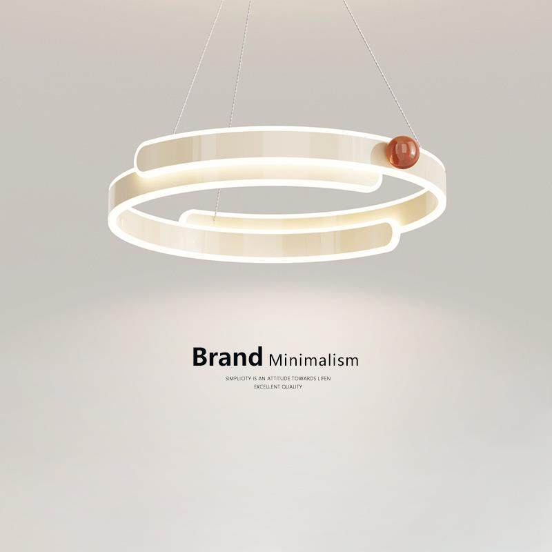 法式奶油风主卧室吊灯圆环餐厅灯民宿房间灯设计感创意全光谱护眼,家装灯饰光源,智能吊灯,淘宝优惠券,粉丝福利购,淘宝优惠卷