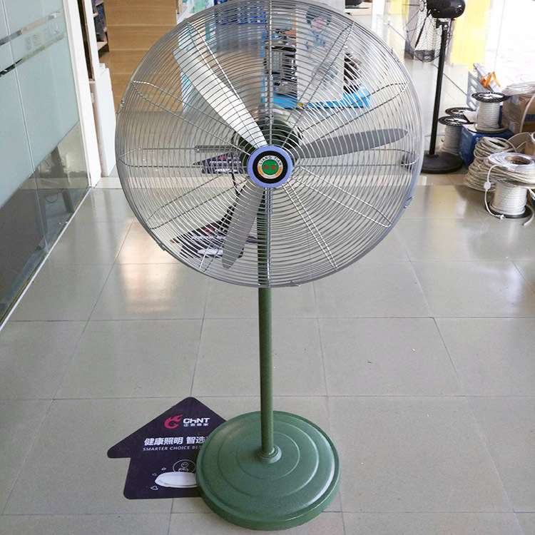 梁田工业扇落地扇立式牛角扇380V大功率750铜电风扇商业扇FS75-A