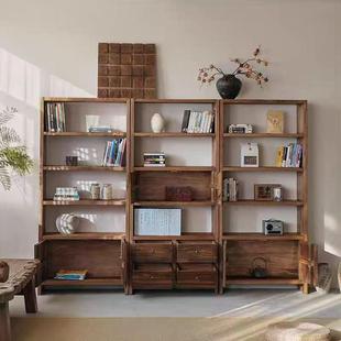 老榆木实木博古架展示柜客厅多格收纳柜酒店民宿摆件瓷器置物柜