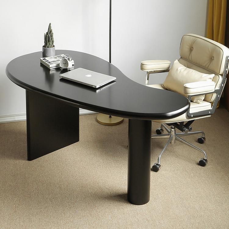 轻奢现代书桌异形实木单人办公桌子电脑桌简约写字台设计师工作台