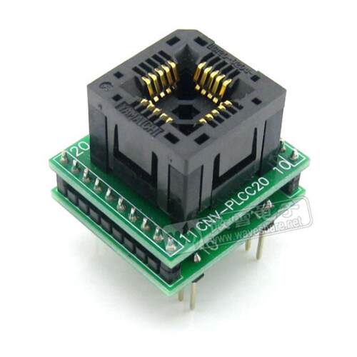 PLCC20转DIP20编程座测试座IC120-0204-205带板引脚间距1.27mm
