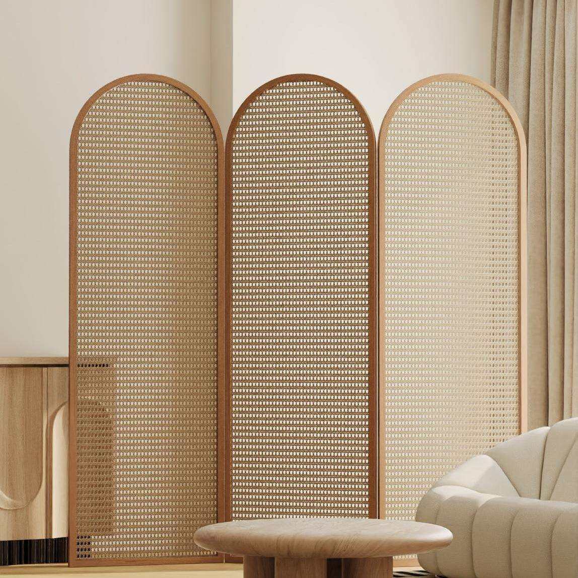 木美实木藤编屏风隔断诧寂风民宿酒店卧室现代简约可折叠折屏遮挡,基础建材,屏风,淘宝优惠券,粉丝福利购,淘宝优惠卷