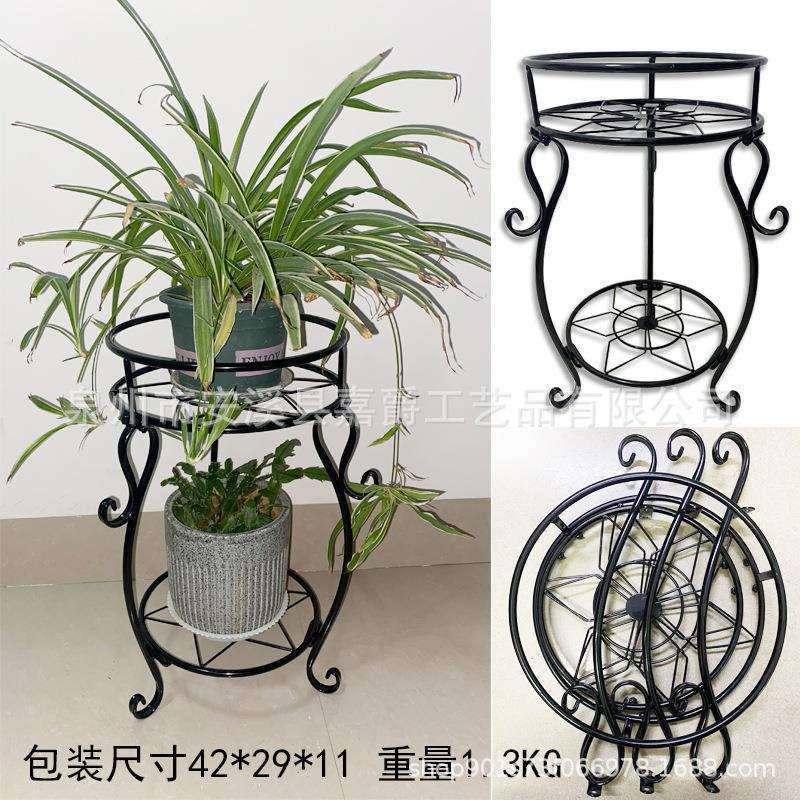跨境组装多层花架子客厅落地式阳台装饰花架置物架绿萝铁艺花盆架