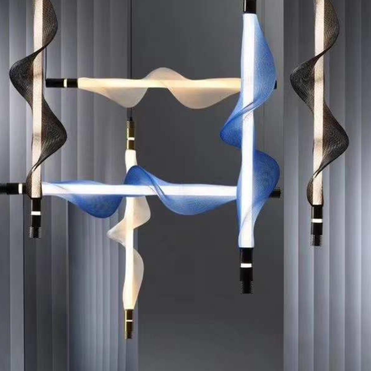 灯火设计师样板房展厅网纱餐厅吊灯简约艺术前台商铺服装店创意灯