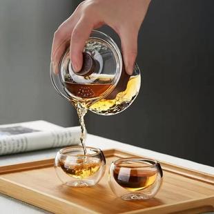 日式 直销新款 大号玻璃盖碗茶杯家用高硼硅玻璃防烫三才盖碗功夫茶
