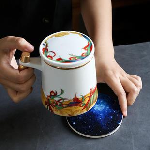跨境创意陶瓷吸水速干马克杯垫家用餐厅圆形软木隔热杯托 直销新款