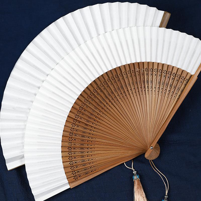 直销新款扇子折扇漆扇专用漂漆日式女扇古风中国风绘画古典6寸小