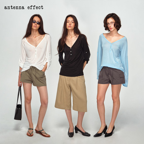 antennaeffect莱赛尔v领上衣