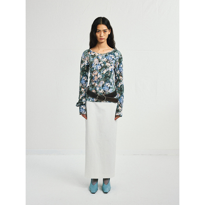 antenna effect秋新款设计感半身裙麻感长半裙