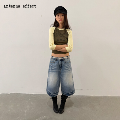 antennaeffect插肩袖修身T恤