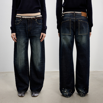 antennaeffec宽松弯月牛仔款女