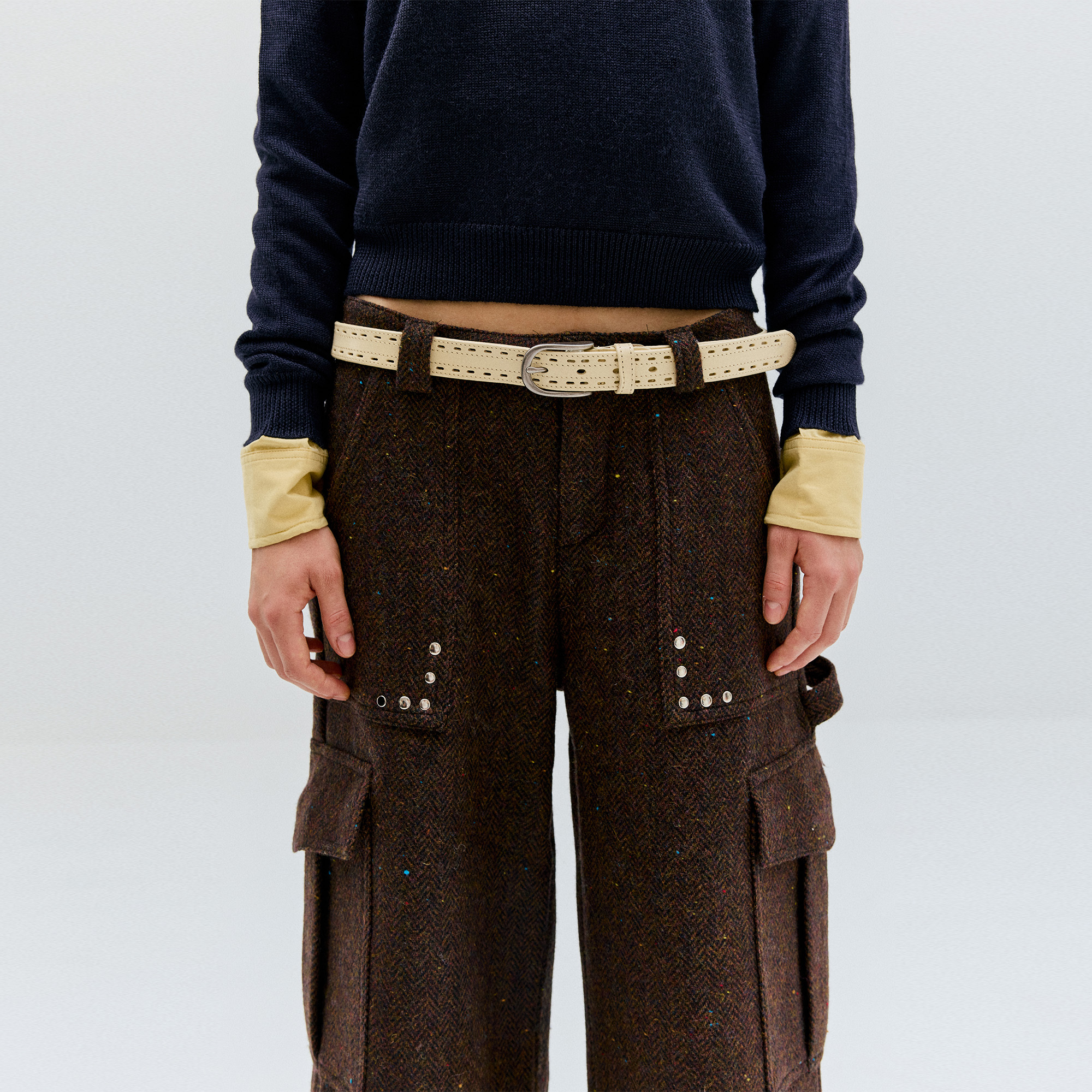 antenna effect新款上新经典复古基本款百搭镂空腰带皮带