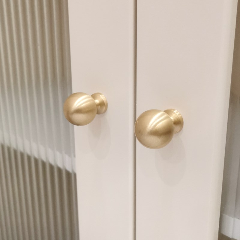 热销黄铜法式轻奢圆球拉手大衣柜门把手橱柜子简约球形纯铜单孔小