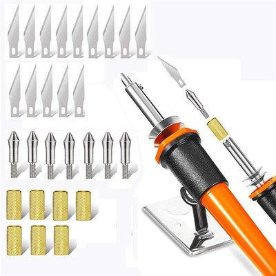 热销热销30件套雕刻烙铁套装烙画笔工具烫画雕刻电烙铁手工雕刻工