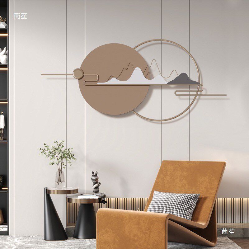 热销新中式墙面装饰画金属卧室床头挂件沙发背景立体壁饰酒店铁艺