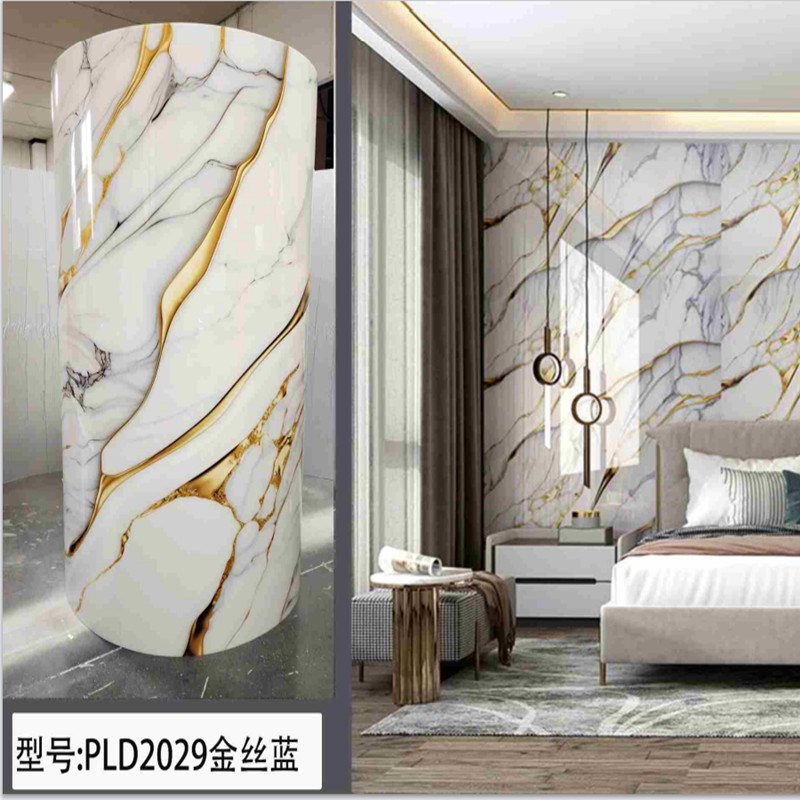 热销【低价】仿真大理石纹岩板木饰面自粘墙纸客厅卧室背景墙墙贴