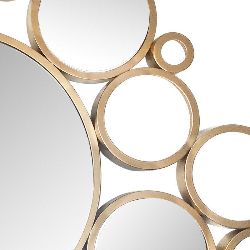 热销金属圆镜子壁饰壁挂客厅餐厅墙面装饰品铁艺镜子挂饰样板房装