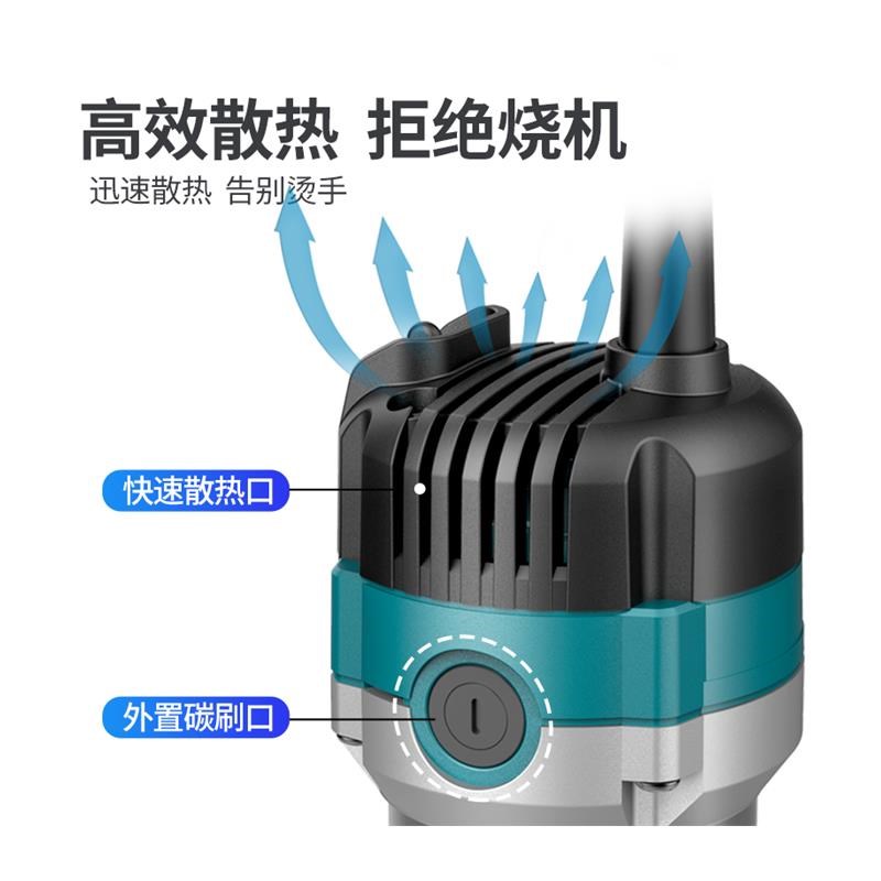 热销电动修边机铝塑板木工万用宝大锣机带调速雕刻机电木铣木材开