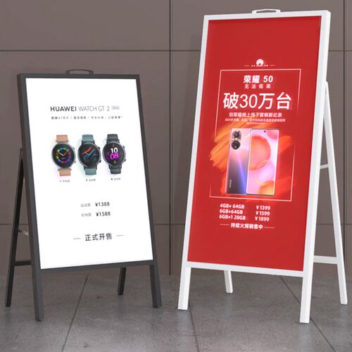 热销led灯箱广告牌展示架立式落地海报架软膜卡布发光易拉宝支架