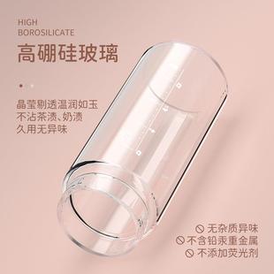 玻璃水杯夏季 直销新款 防烫泡茶杯子学生高颜值ins风吸管杯家用耐