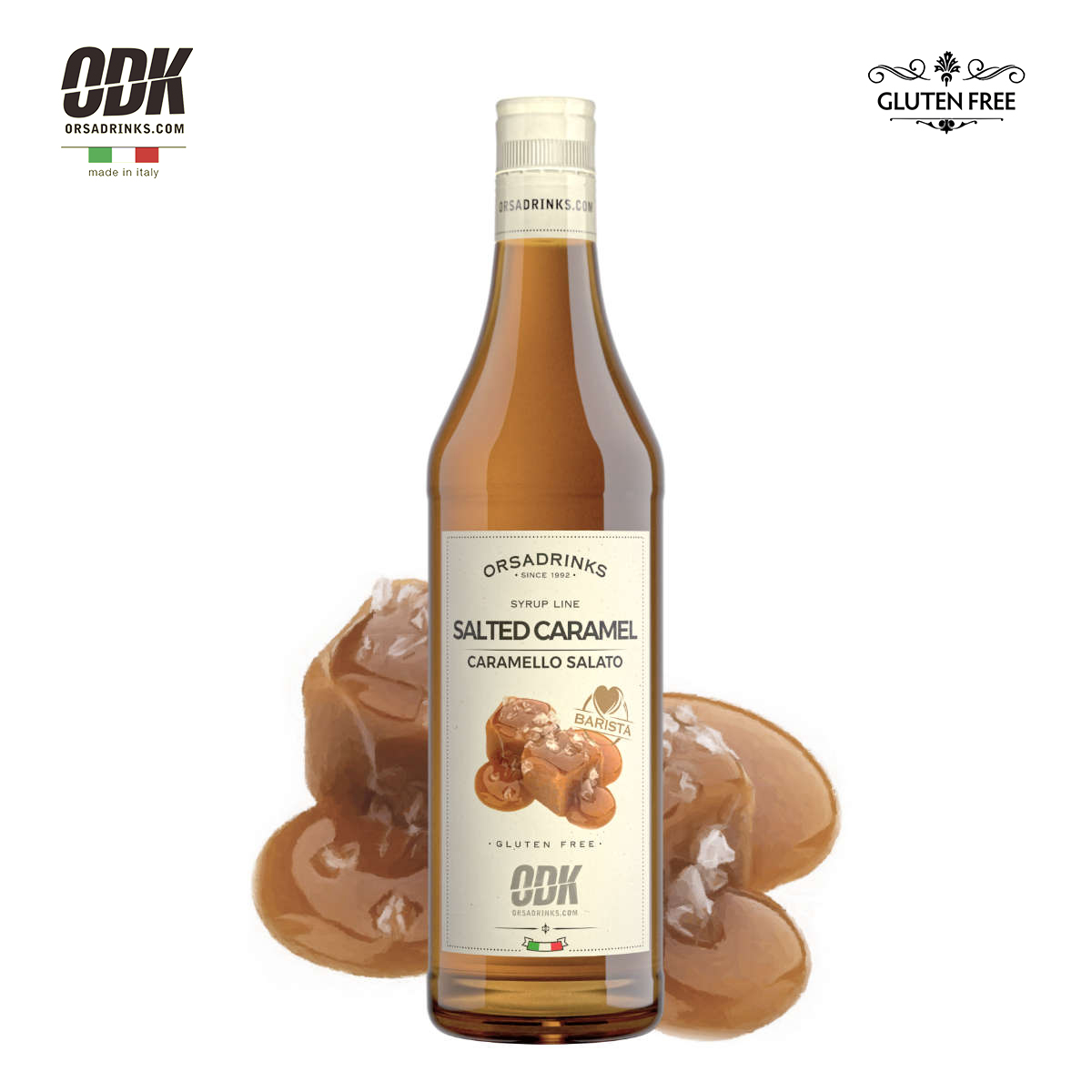ODK焦糖海盐风味糖浆750ml/1kg 意大利进口拿铁咖啡奶茶调酒