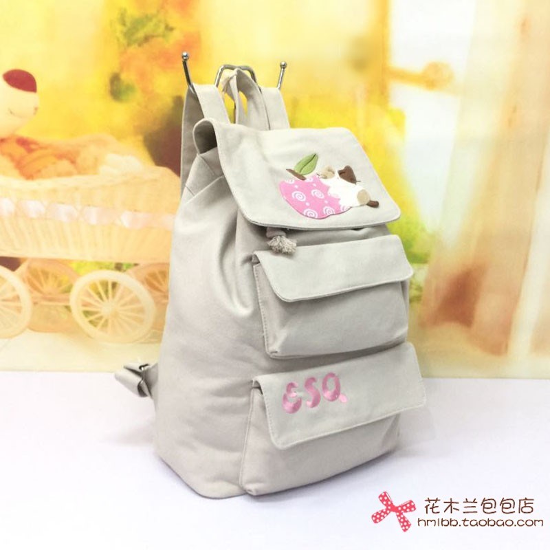 ESQ帆布包*可爱猫咪双肩包休闲小背包女包60347