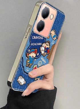 适用vivoy78手机壳新款y77e牛仔小新y76s硅胶保护套vovoy7s全包y78十防摔y73s外壳viviy75s男5g女y72t卡通m