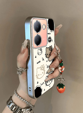 适用vivoy78手机壳新款y77e猫爪凯蒂猫镂空y76s硅胶保护套vovoy7s全包y78十防摔y73s外壳viviy75s男女y72卡通