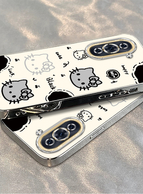 适用华为nova10手机壳nove10pro新款novo11se青春版全包noⅴa10Z防摔HiNova曲面屏note外壳黑白kt猫可爱